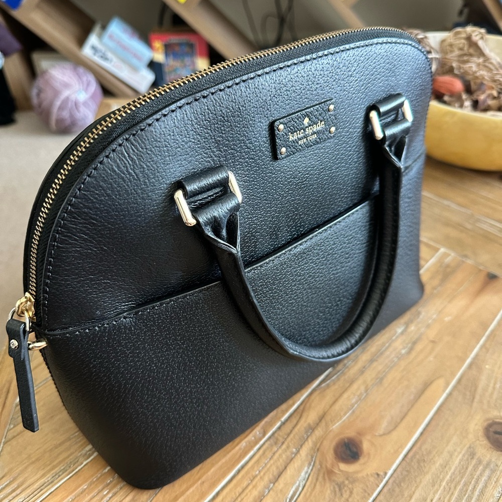 Kate spade black leather hand bag